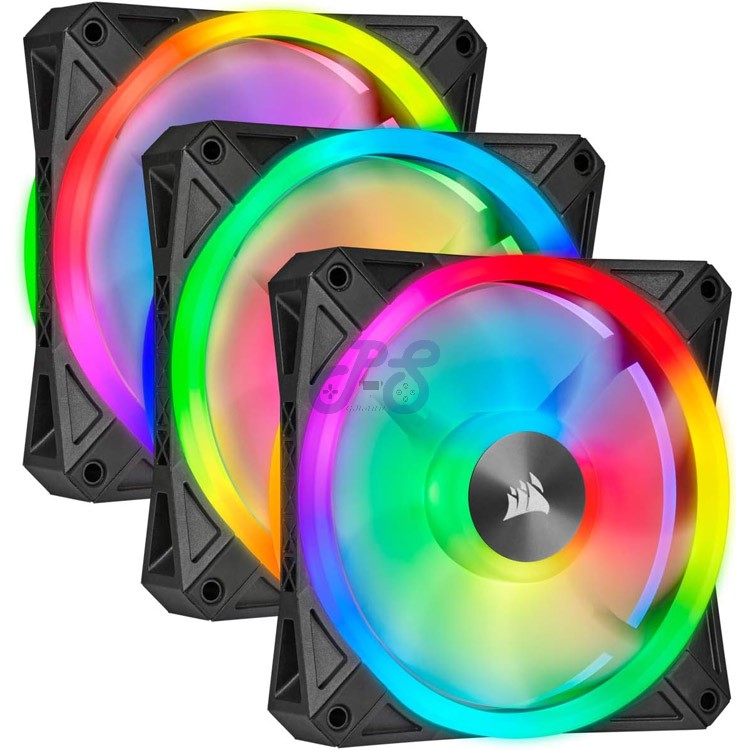 corsair icue ql120 rgb triple case fan black