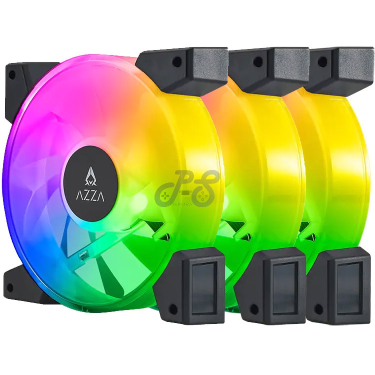 azza hurricane iii 120 argb pwm pc fan 3 in 1