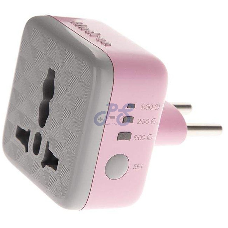 hadron eu stablilizer power plug adapter with timer pink