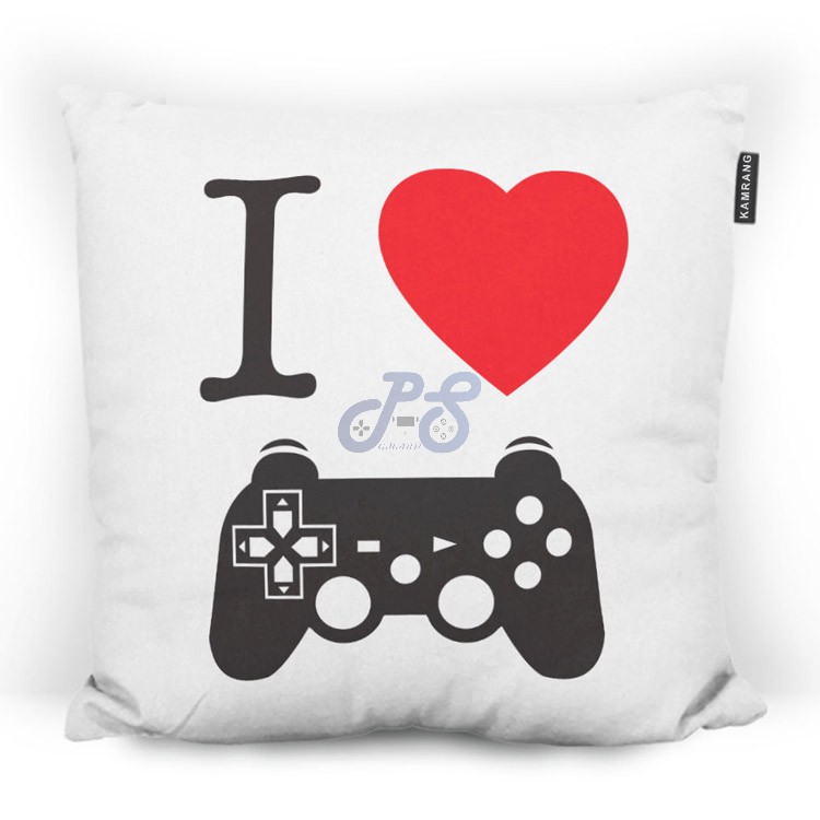 pillow i love games white