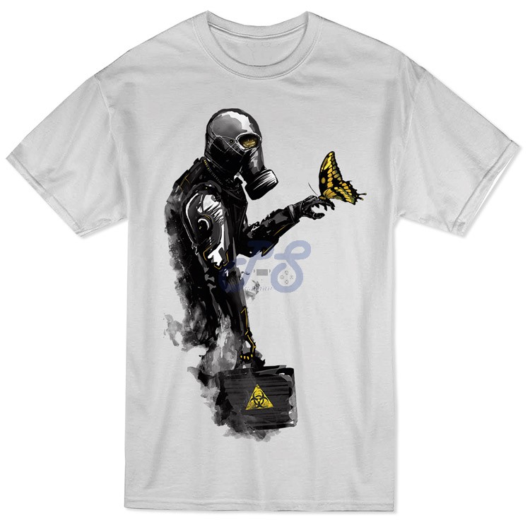 soldier with butterfly t shirt white