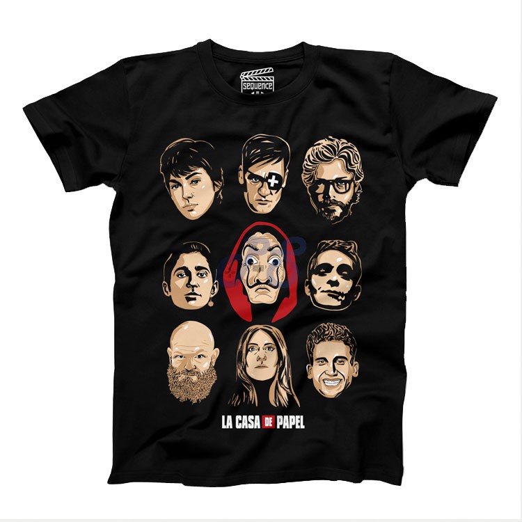 vanguard tshirt money heist characters black m