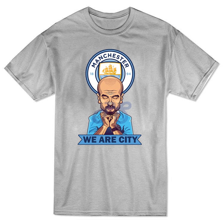 vanguard tshirt pep guardiola in manchester city grey l